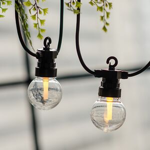 Гирлянда из лампочек Party Lights 10 м, 20 ламп, теплые белые LED, черный ПВХ, соединяемая, контроллер, IP44 Winter Deco фото 5
