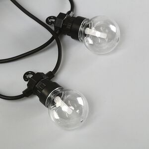 Гирлянда из лампочек Party Lights 10 м, 20 ламп, теплые белые LED, черный ПВХ, соединяемая, контроллер, IP44 Winter Deco фото 12