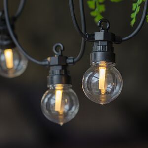 Гирлянда из лампочек Party Lights 10 м, 20 ламп, теплые белые LED, черный ПВХ, соединяемая, контроллер, IP44 Winter Deco фото 2