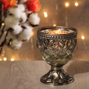 Стеклянный подсвечник на ножке Марселло 9 см (Goodwill, Бельгия). Артикул: FI10104