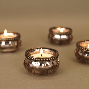 Набор стеклянных подсвечников Теофило 6 см 4 шт шампань Goodwill фото 2