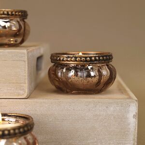 Набор стеклянных подсвечников Теофило 6 см 4 шт шампань Goodwill фото 3