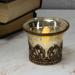 Стеклянный подсвечник Dardanella 7 см, золотой (Goodwill, Бельгия). Артикул: FI10218