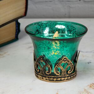 Стеклянный подсвечник Dardanella 7 см, аквамариновый (Goodwill, Бельгия ). Артикул: FI10219