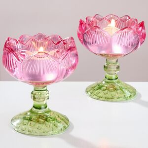 Стеклянный подсвечник-бокал Роза Giardino 9 см