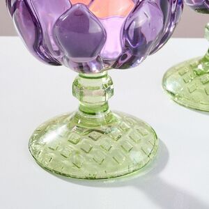 Стеклянный подсвечник-бокал Лотос Candele 11 см сиреневый Goodwill фото 4