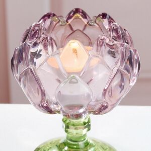 Стеклянный подсвечник-бокал Лотос Candele 11 см розовый Goodwill фото 2