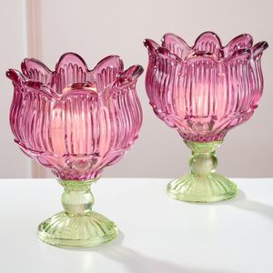 Стеклянный подсвечник-бокал Тюльпан Dalkeith 16 см