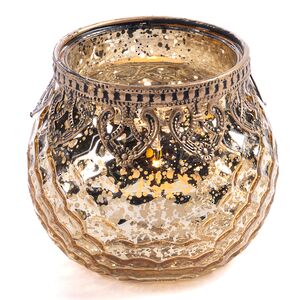 Стеклянный подсвечник стакан Abbraccio di Fiamma - Opera di Luce 8 см, золотой
