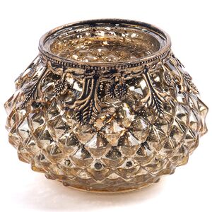 Стеклянный подсвечник стакан Bagliore Dorato - Opera di Luce 8 см