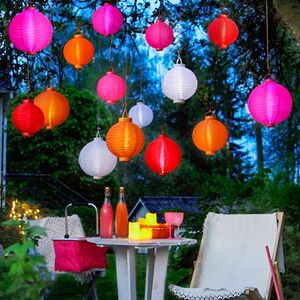 Китайский фонарик на солнечной батарее Solar Shanghai 20 см розовый, IP44 Star Trading фото 3