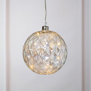 Декоративный подвесной светильник Шар Ноа 12 см, 10 теплых белых LED ламп, на батарейках (Peha, Нидерланды). Артикул: GF-16710