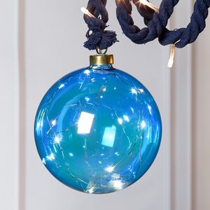 Декоративный подвесной светильник Шар Тангароа 14 см, 15 теплых белых LED ламп, на батарейках (Peha, Нидерланды). Артикул: GF-22085