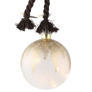 Декоративный подвесной светильник Шар Бруно 14 см, 15 теплых белых LED ламп, на батарейках