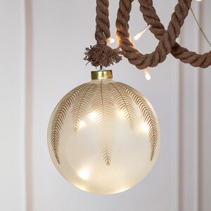 Декоративный подвесной светильник Шар Бруно 14 см, 15 теплых белых LED ламп, на батарейках (Peha, Нидерланды). Артикул: GF-22100