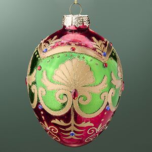 Стеклянная елочная игрушка Яйцо - Дессерто Капуцинес 12 см