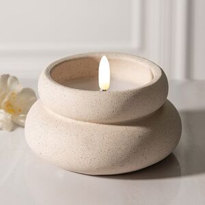 Светодиодная свеча Бигбери 11*6 см в бетонном подсвечнике, на батарейках, кремовая Koopman фото 1