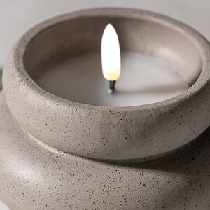 Светодиодная свеча Бигбери 11*6 см в бетонном подсвечнике, на батарейках, серая Koopman фото 2