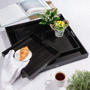 Набор деревянных подносов Alfgund 34-58 см, 3 шт, черный