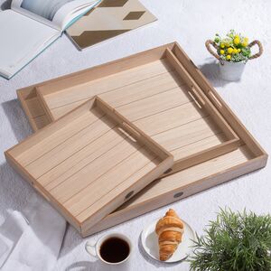 Набор деревянных подносов Alfgund 34-58 см, 3 шт, бежевый Koopman фото 4