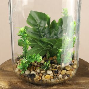 Декоративный флорариум-банка Рубьера с Монстерой 39*20 см, теплая белая LED подсветка  Koopman (Купман) фото 3