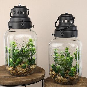 Декоративный флорариум-банка Рубьера с Монстерой 39*20 см, теплая белая LED подсветка  Koopman (Купман) фото 6