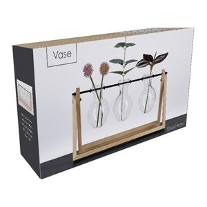 Маленькие вазы Пауэлл 30*15 см на деревянной подставке, 3 шт, стекло Koopman фото 6