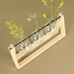 Маленькие вазы Пауэлл 30*15 см на деревянной подставке, 3 шт, стекло Koopman фото 4