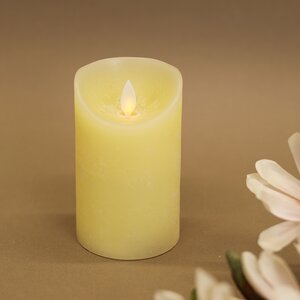 Светодиодная свеча с имитацией пламени 12.5 см, кремовая восковая, батарейка Peha фото 4