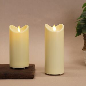 Уличная светодиодная свеча с имитацией пламени 15 см кремовая на батарейках Peha фото 7