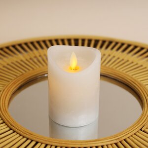 Светильник свеча восковая Живое Пламя 10*7.5 см белая на батарейках, таймер (Koopman, Нидерланды). Артикул: ID41834