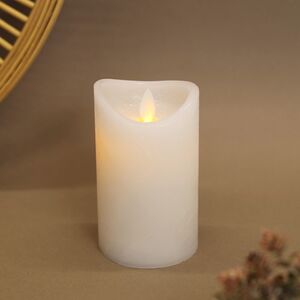 Светильник свеча восковая Живое Пламя 12.5*7.5 см белая на батарейках, таймер Koopman фото 2