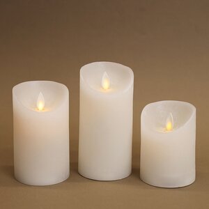 Набор восковых светодиодных свечей с имитацией пламени Magic Flame 11-15 см, 3 шт, с пультом, белые, на батарейках Peha фото 2