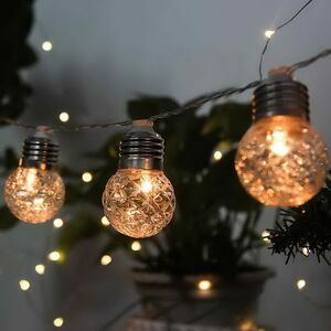 Светодиодная гирлянда Лампочки Адоре на батарейках, 10 теплых белых ламп, 1.5 м, прозрачный ПВХ, IP20 (Koopman, Нидерланды). Артикул: AX3203130