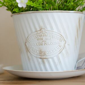 Декоративное кашпо для цветов Чашка Весенний Прованс 23*20 см, металл Kaemingk фото 6