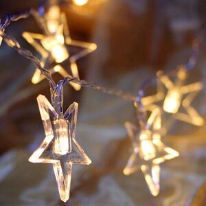 Светодиодная гирлянда на батарейках Звезды Арктурус 1 м, 10 теплых белых LED ламп, прозрачный ПВХ, IP20 (Koopman, Нидерланды). Артикул: AX5100030