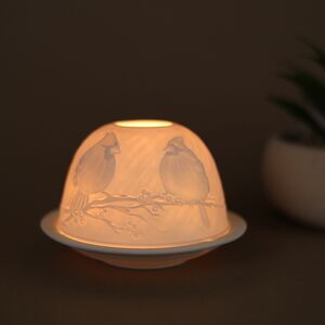 Декоративный подсвечник-купол Птички-Кардиналы на веточке 8*12 см (ShiShi, Эстония). Артикул: 27692