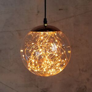 Подвесной светильник-шар Smoky Justine 25 см, 125 теплых белых микро LED ламп, IP44 Koopman фото 3