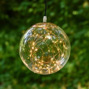 Подвесной светильник-шар Smoky Justine 25 см, 125 теплых белых микро LED ламп, IP44 Koopman фото 5