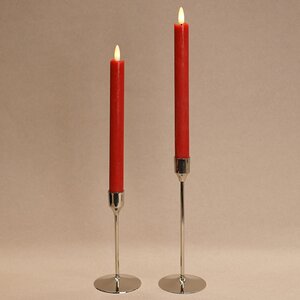 Столовая светодиодная свеча с имитацией пламени Инсендио 26 см 2 шт красная, батарейка Peha фото 3
