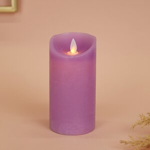 Светодиодная свеча с имитацией пламени 15 см, фиолетовая восковая, батарейка Peha фото 4