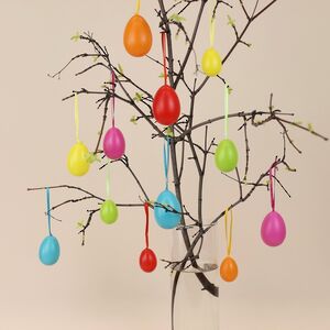 Пасхальные украшения Яйца Easter Carnaval 4-6 см, 12 шт, подвеска (Kaemingk, Нидерланды). Артикул: 808218