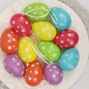Пасхальные украшения Яйца Easter Сonfetti 6 см, 12 шт, подвеска Kaemingk фото 6