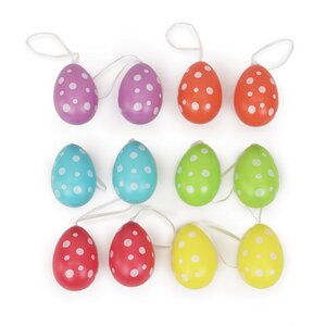 Пасхальные украшения Яйца Easter Сonfetti 6 см, 12 шт, подвеска Kaemingk фото 2