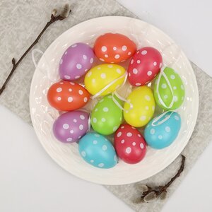 Пасхальные украшения Яйца Easter Сonfetti 6 см, 12 шт, подвеска Kaemingk фото 3