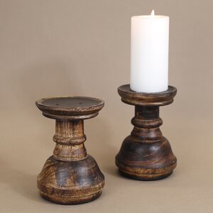 Деревянный подсвечник для 1 свечи Трислейф 14 см Koopman фото 1