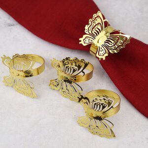 Кольца для салфеток Бабочки Наннели, 4 шт, золотые Koopman фото 2