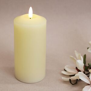 Светодиодная свеча с имитацией пламени Lorett 18 см на батарейках, таймер Kaemingk фото 1