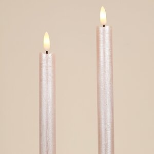 Столовая светодиодная свеча с имитацией пламени Стелла 24 см 2 шт розовая, на батарейках, таймер Kaemingk фото 3