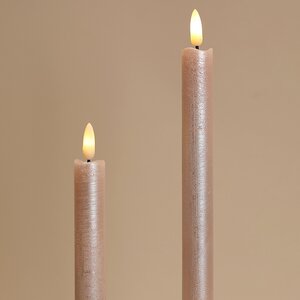 Столовая светодиодная свеча с имитацией пламени Стелла 24 см 2 шт розовая, на батарейках, таймер Kaemingk фото 2